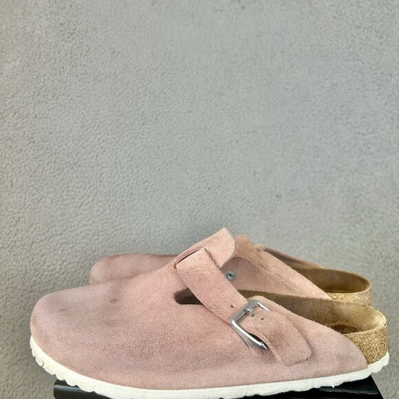Birkenstock Boston Clog Candy Pink Suede Narrow Soft Bed Size 10 41 - Picture 2 of 5